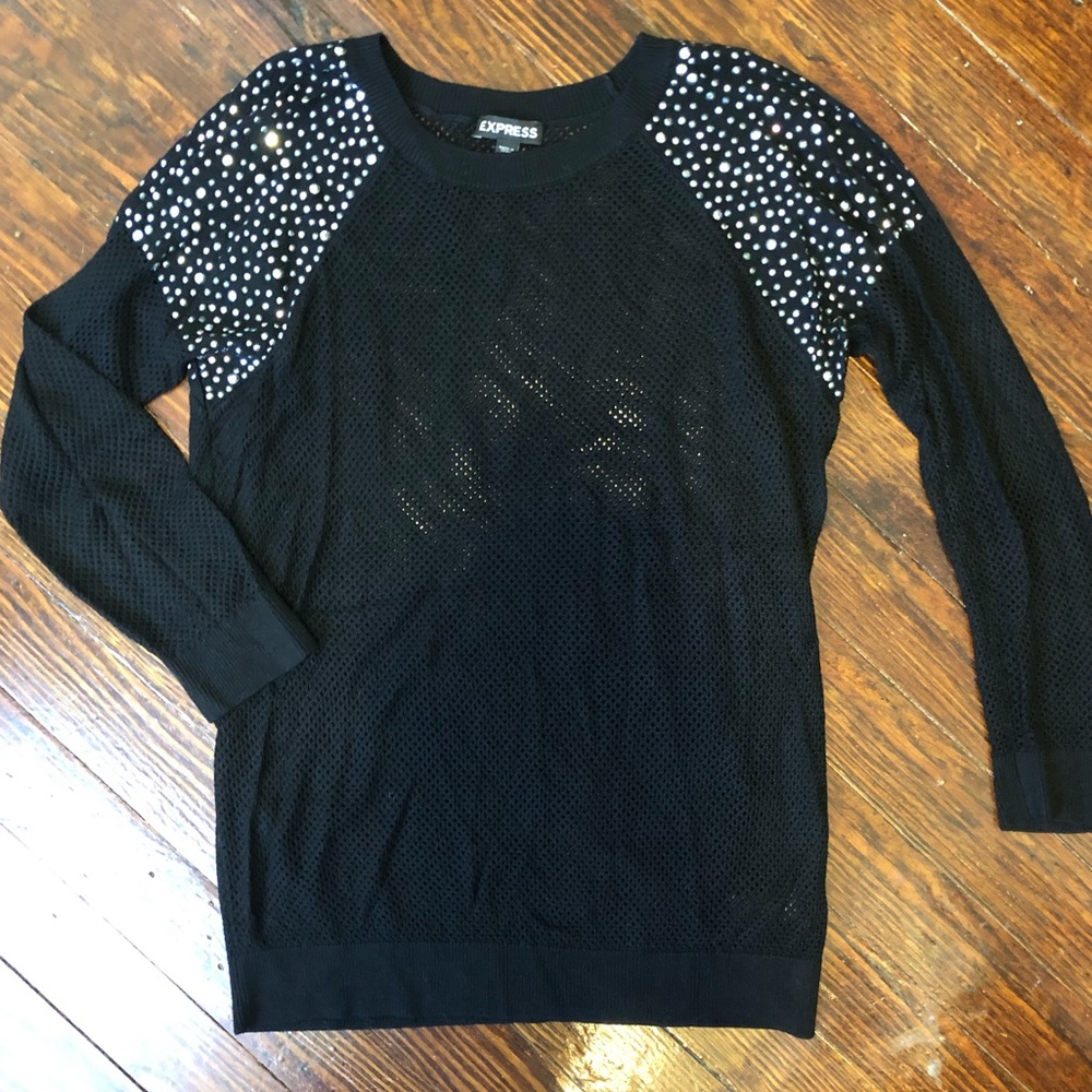 Rhinestone Embellished Sweater